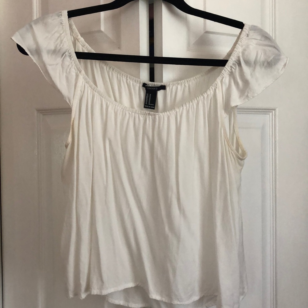 Forever 21 White Flowy Blouse